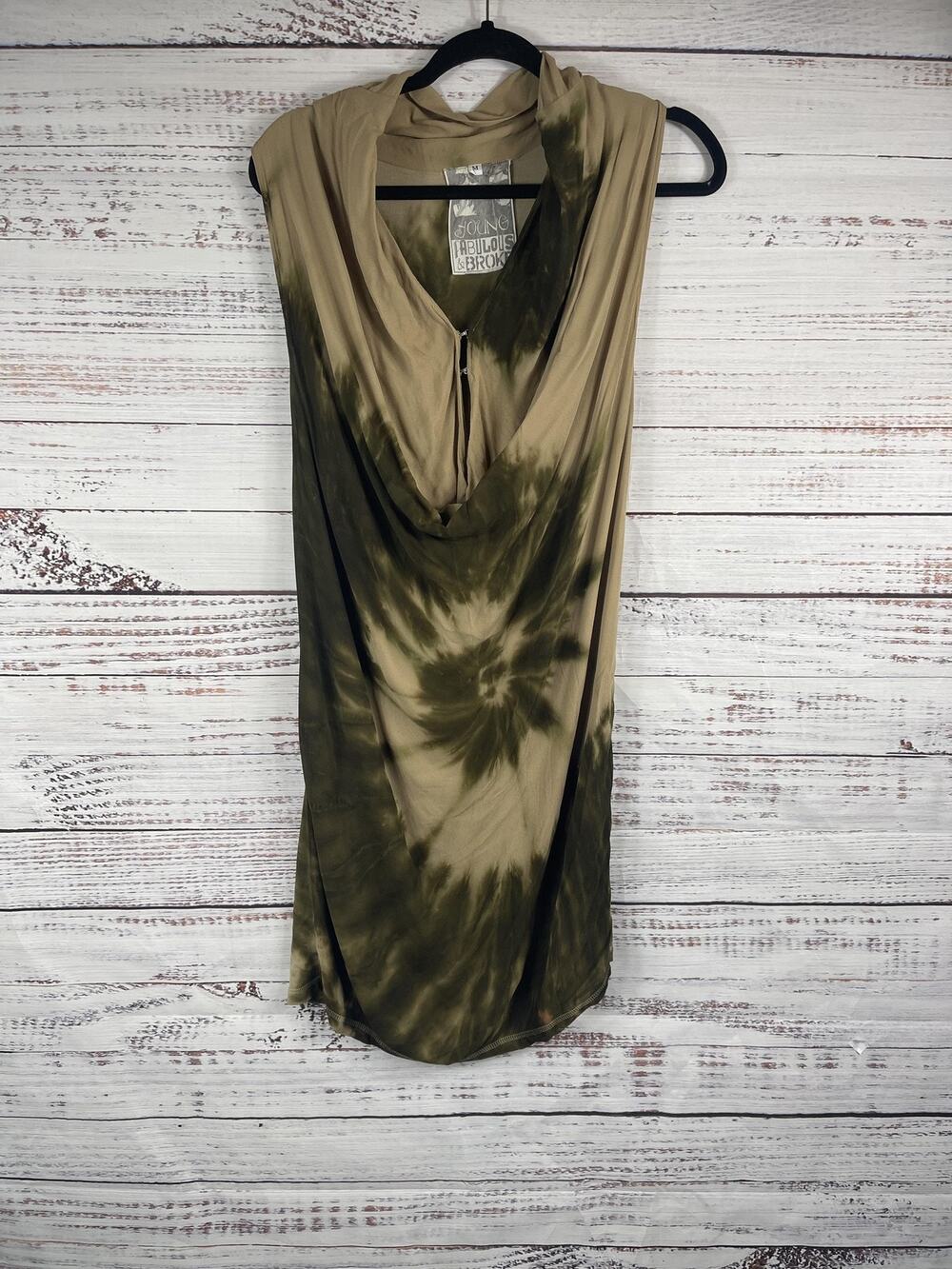 Young Fabulous & Broke Dress Women's Size M Tie Dye Sleeveless Cowl Neck Boho